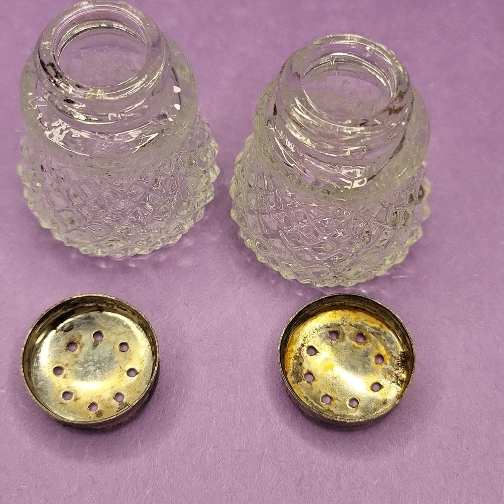 Vintage Glass Salt and Pepper Shakers